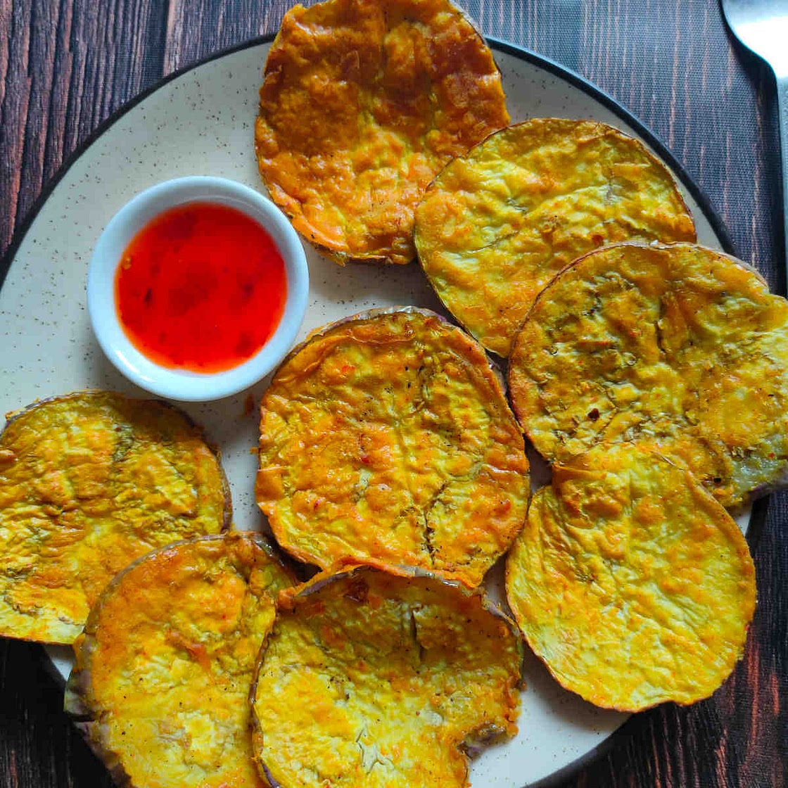 Healthy Air Fryer Eggplant Fries (No Breadcrumbs)