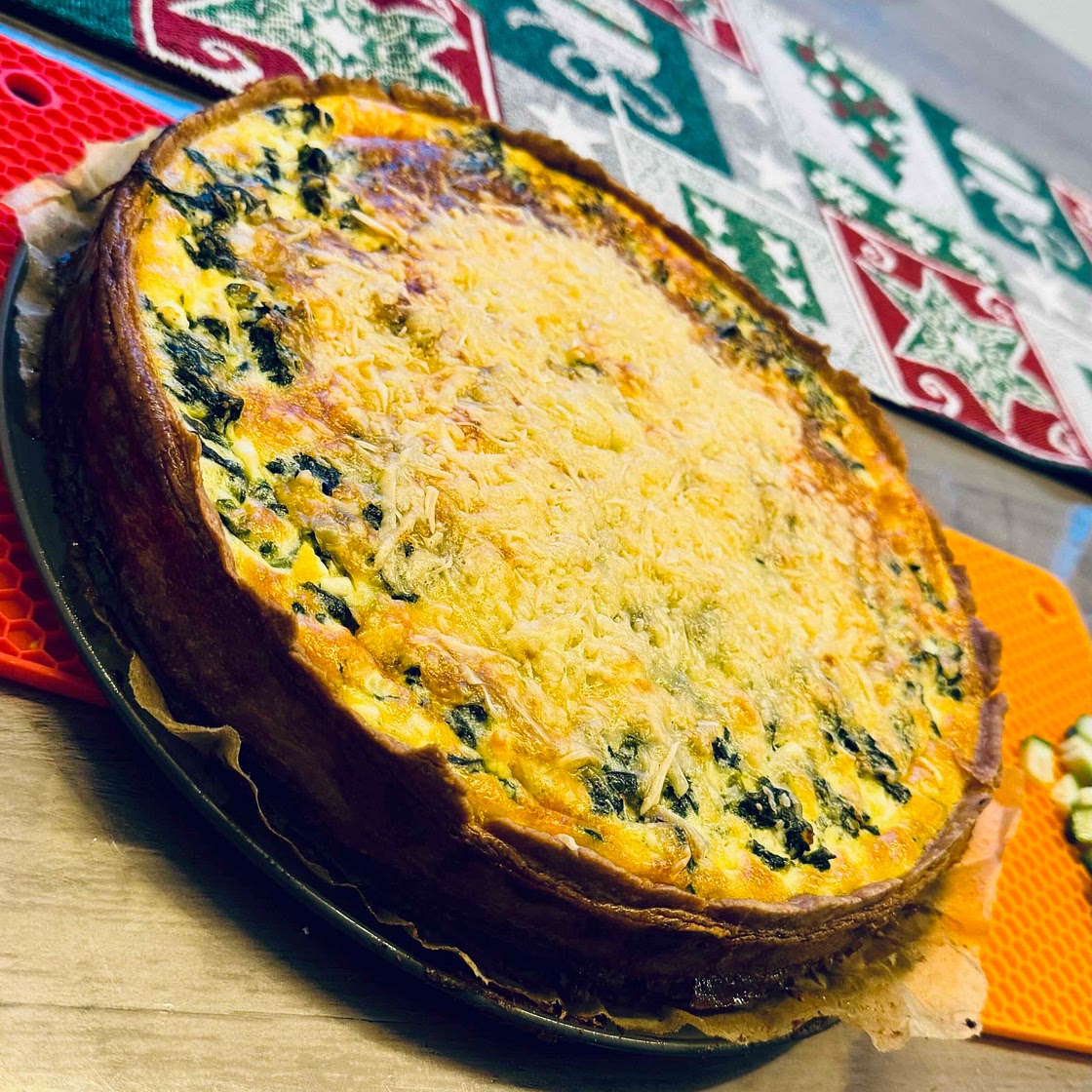 Egg spinach quiche