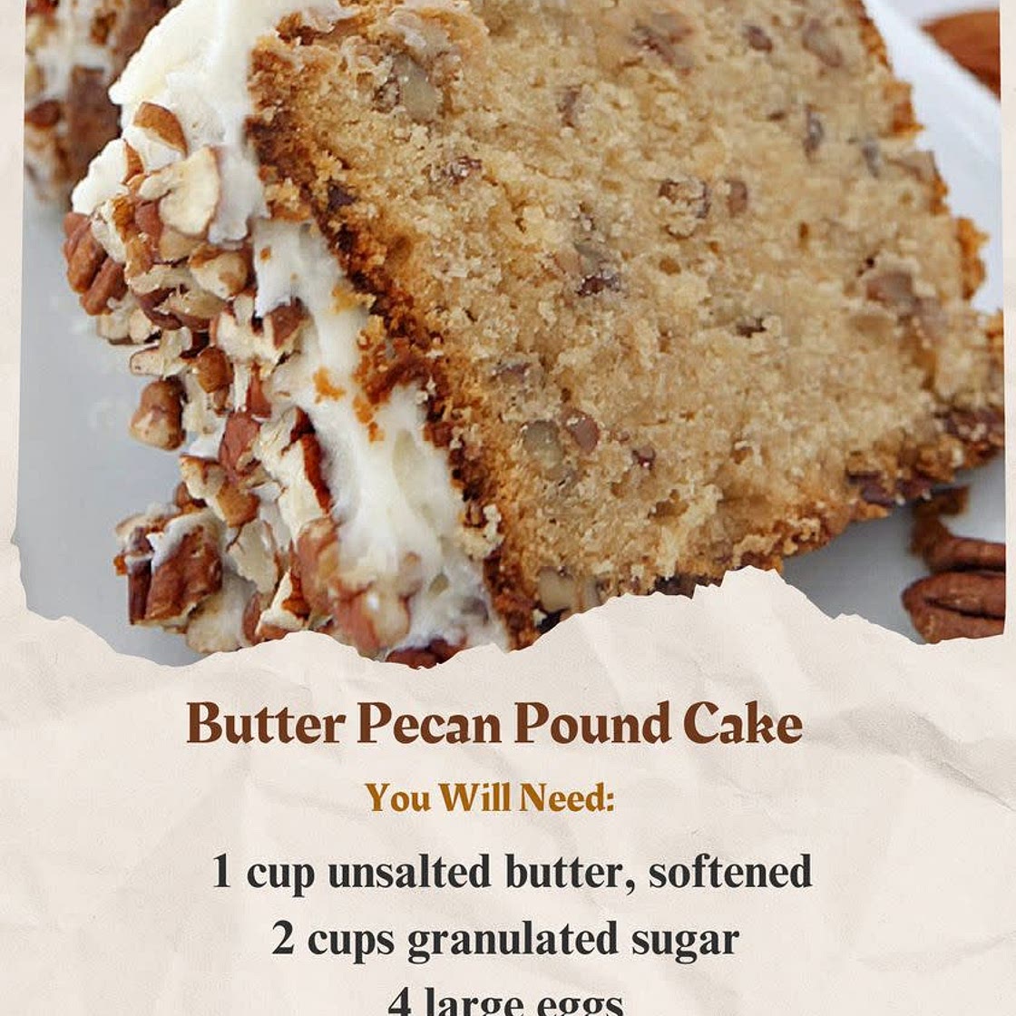 Butter Pecan Pound Cake Recipe