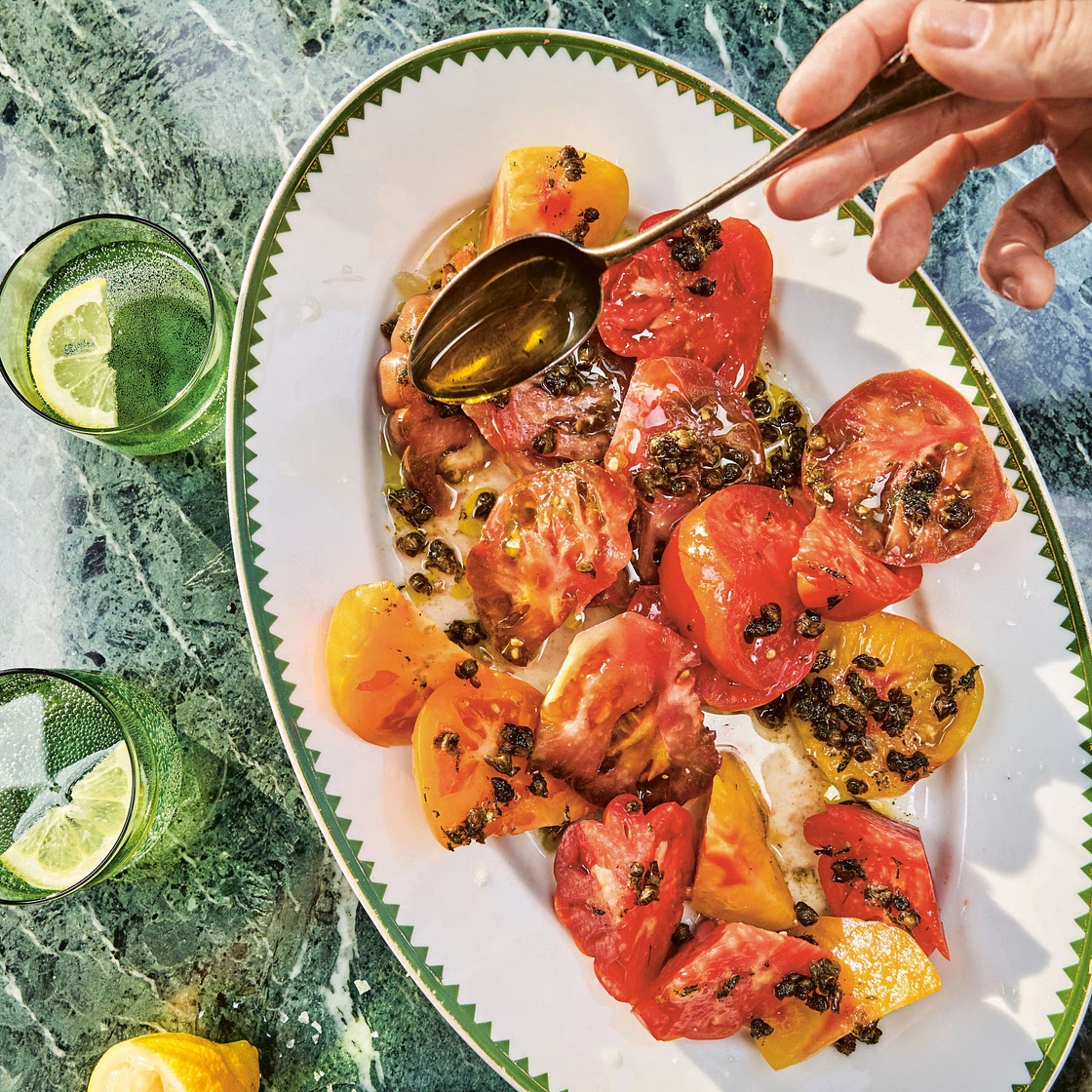 Tomatoes with Thyme and Fried Capers