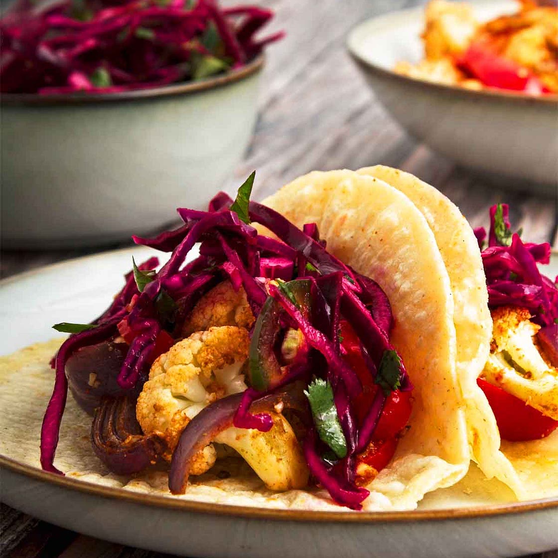 Irresistible Cauliflower Tacos with Cilantro Lime Slaw