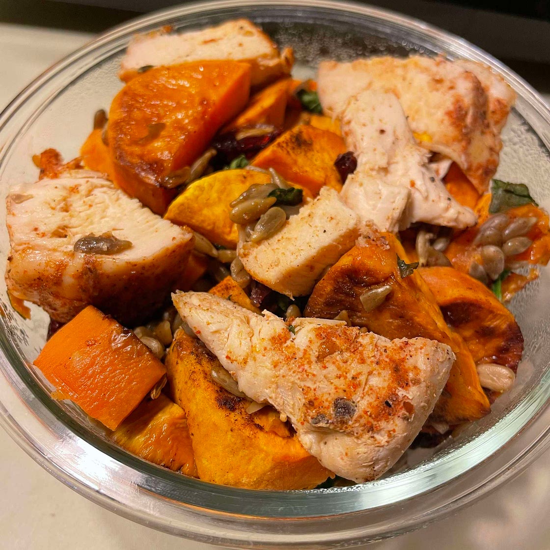 Roasted Sweet Potato and Spinach Salad [CEC]