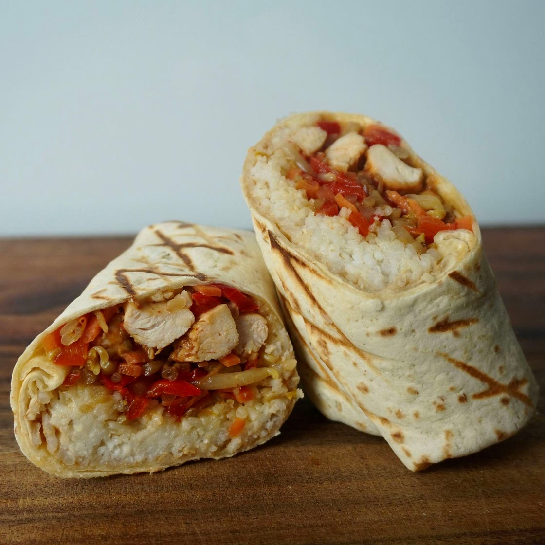 Peanut butter chicken burrito 