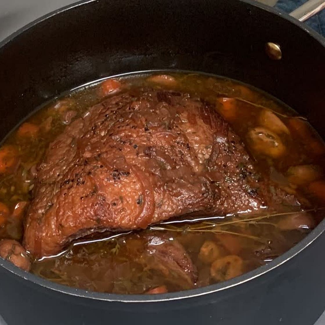 Long-cooked beef stew with red wine and miso