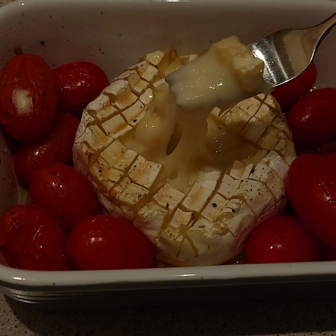 Salted maple baked camembert