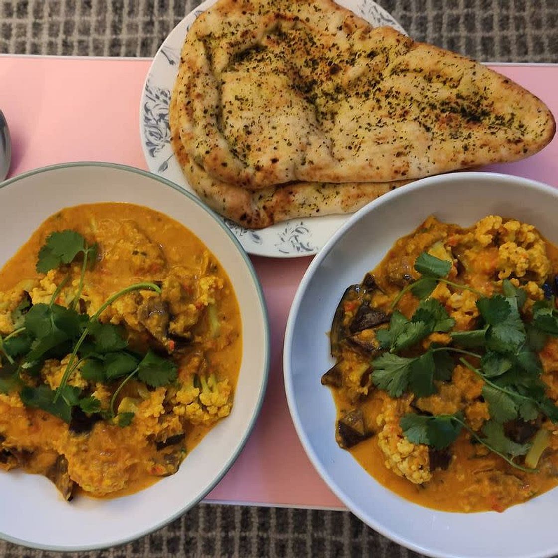 Cauliflower and banana peel curry recipe