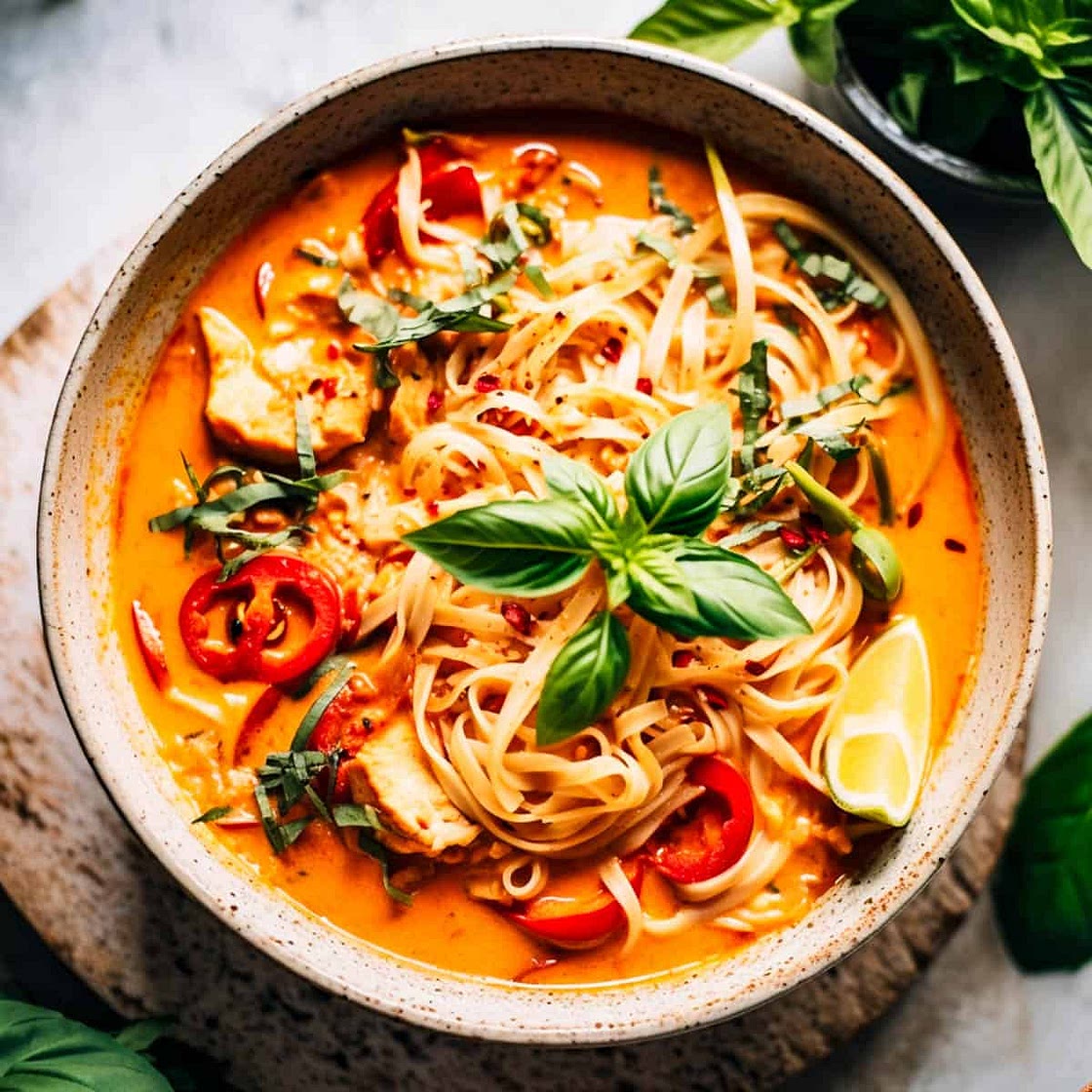 Thai Chicken Noodle Soup (Red Curry)