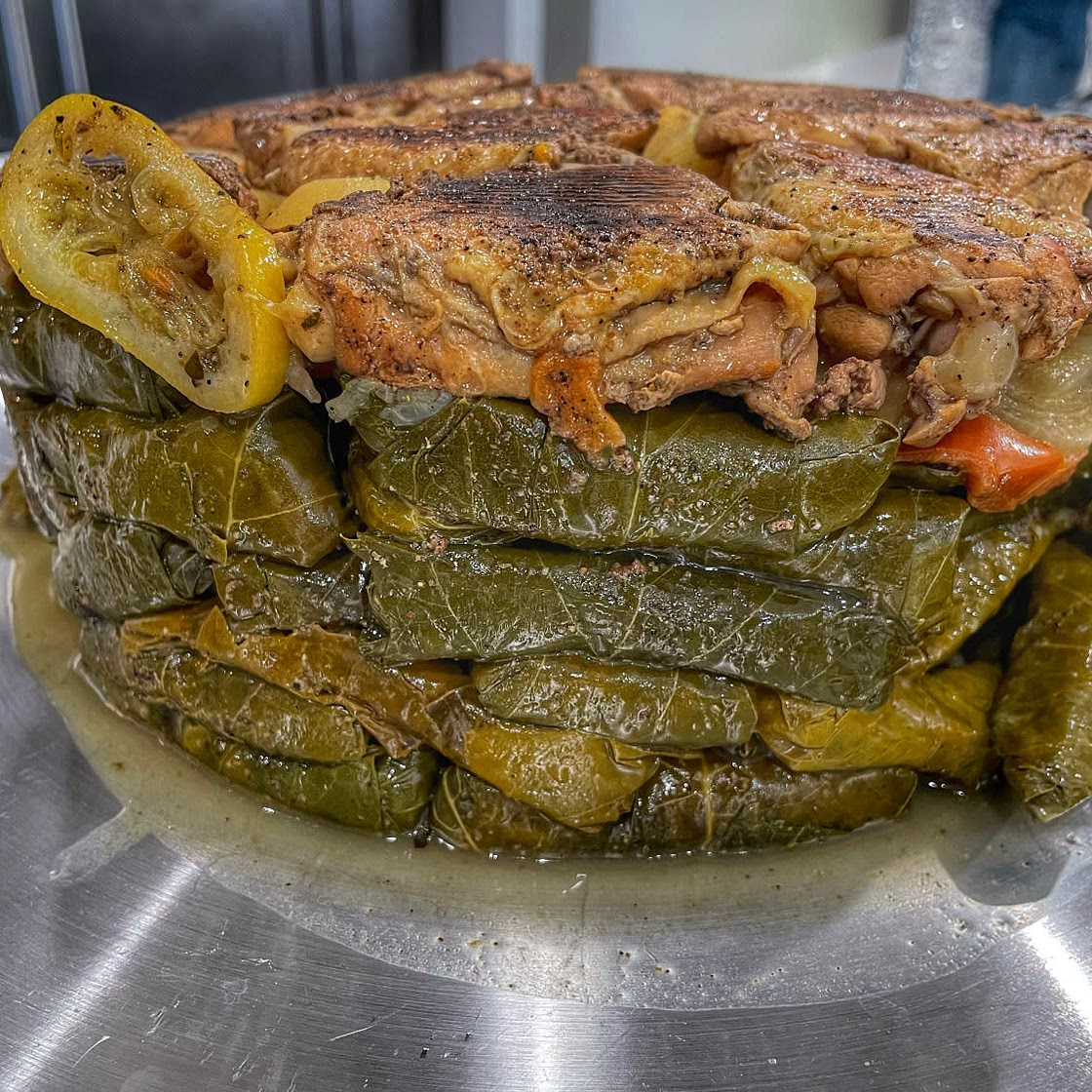 Stuffed grape leaves with chicken 