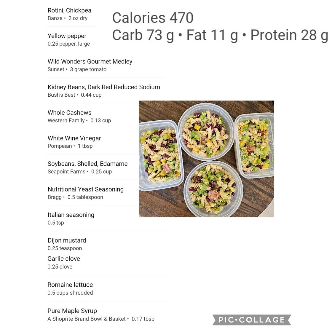 Protein Pasta Salad (low-calorie, vegan)