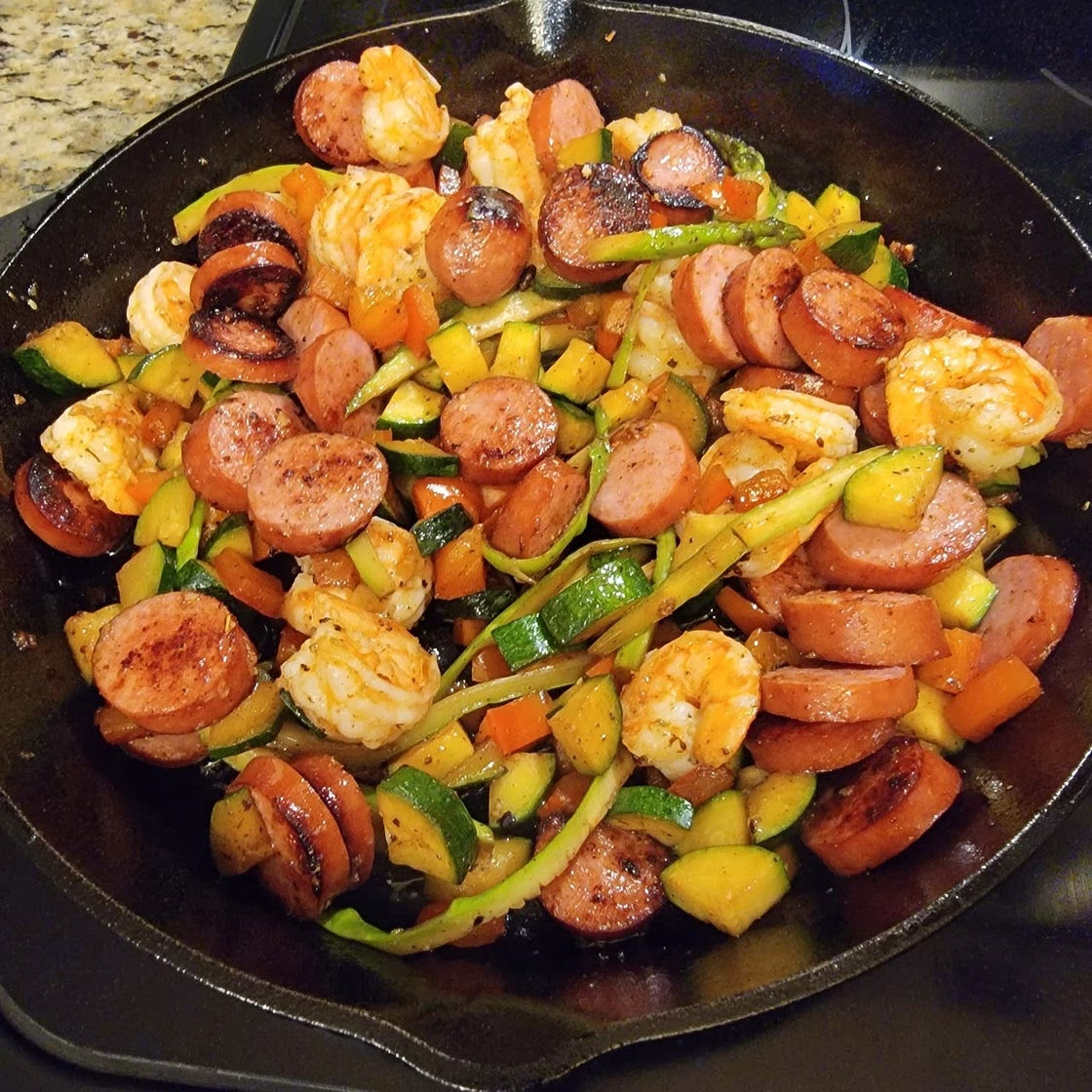 Shrimp and Sausage Vegetable Skillet (Meal-Prep)