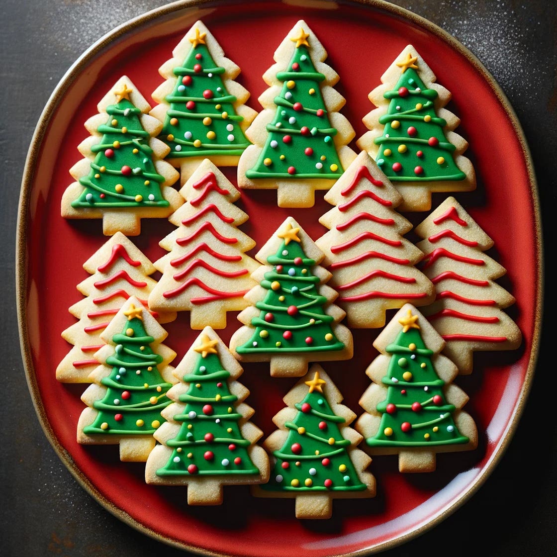 Christmas Tree Shortbread Cookies