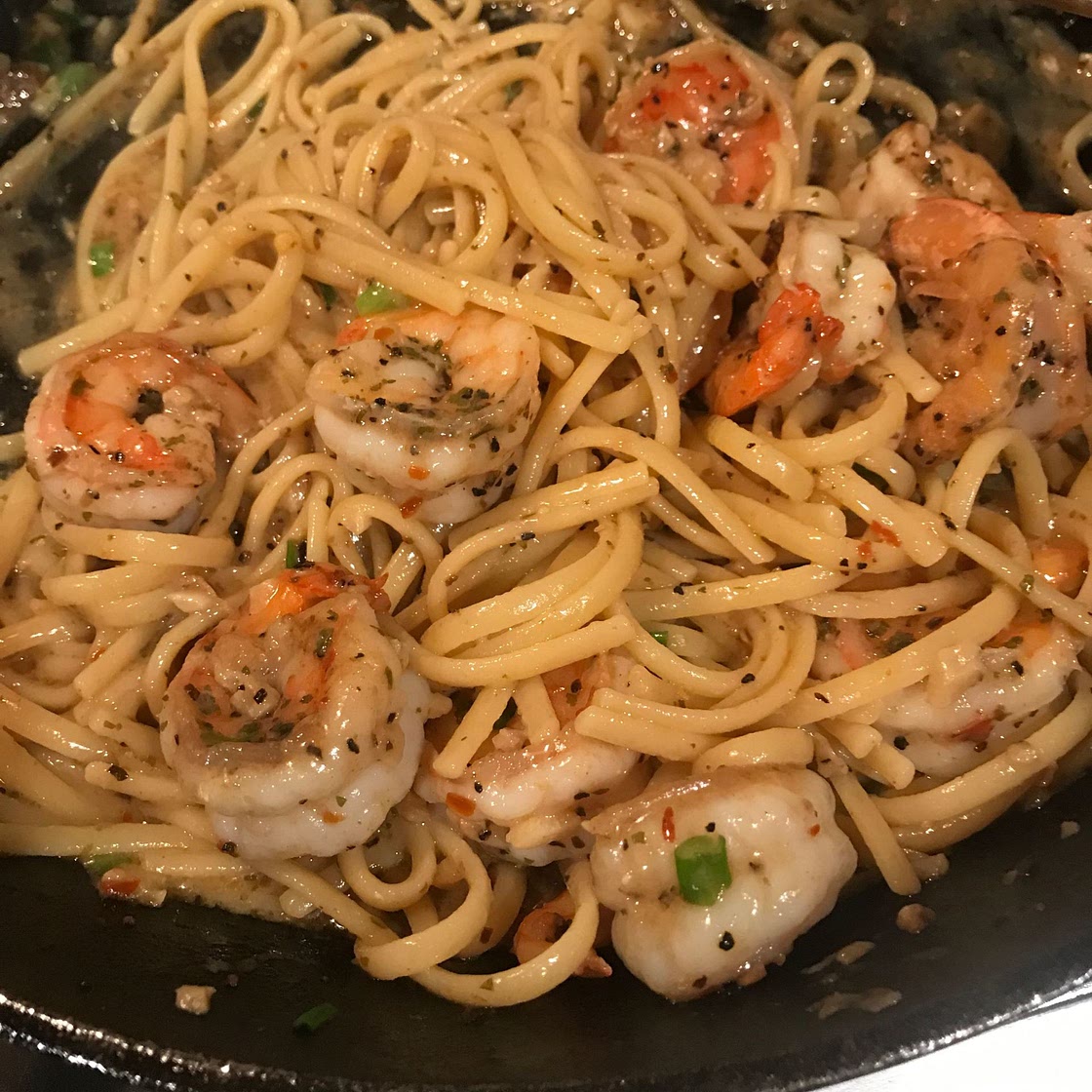 shrimp scampi with fresh linguine