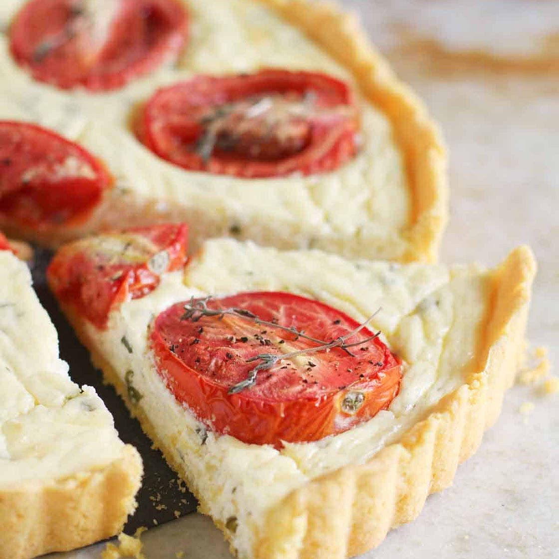 Polenta Crust Tomato Tart