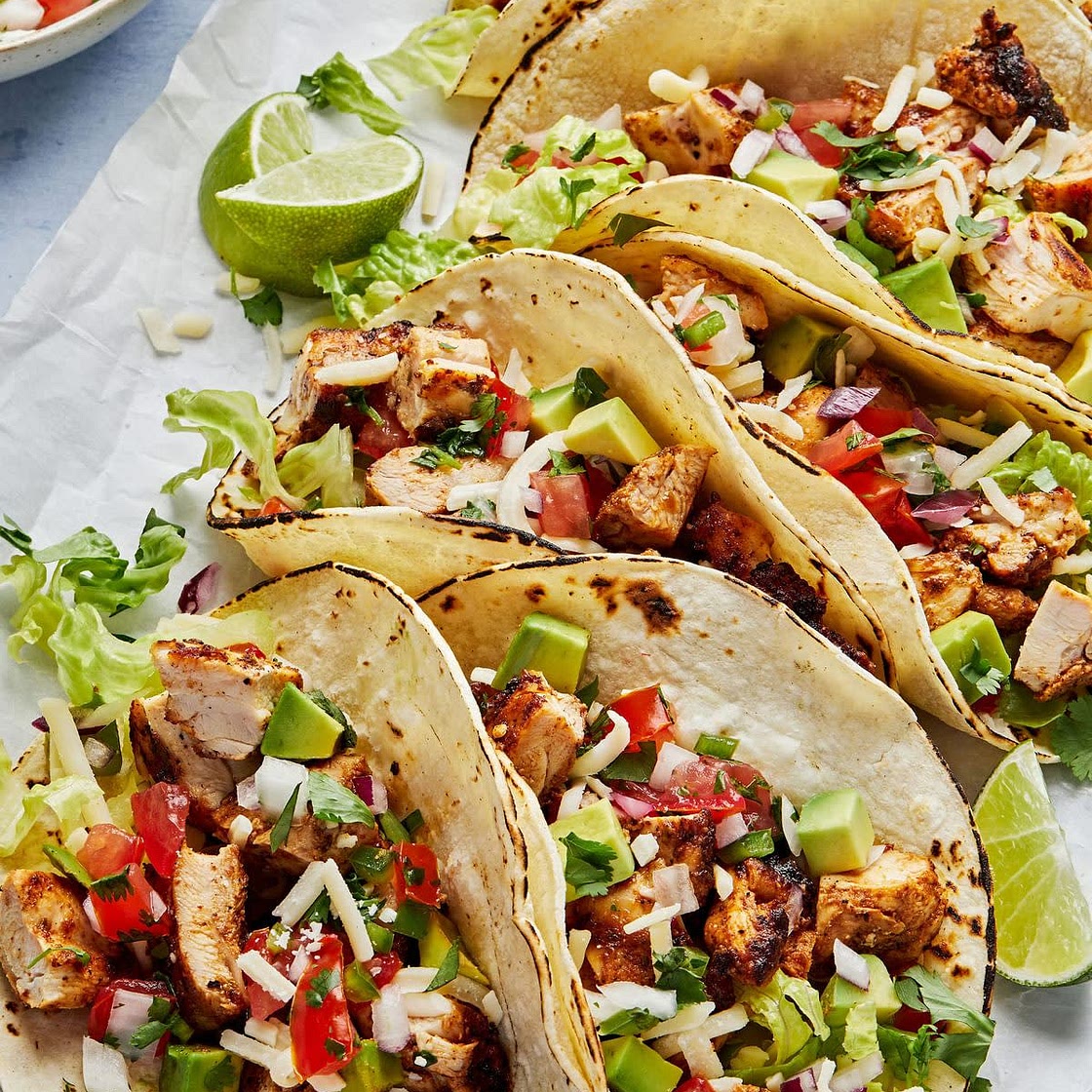 Easy soft tacos with chicken and veggies