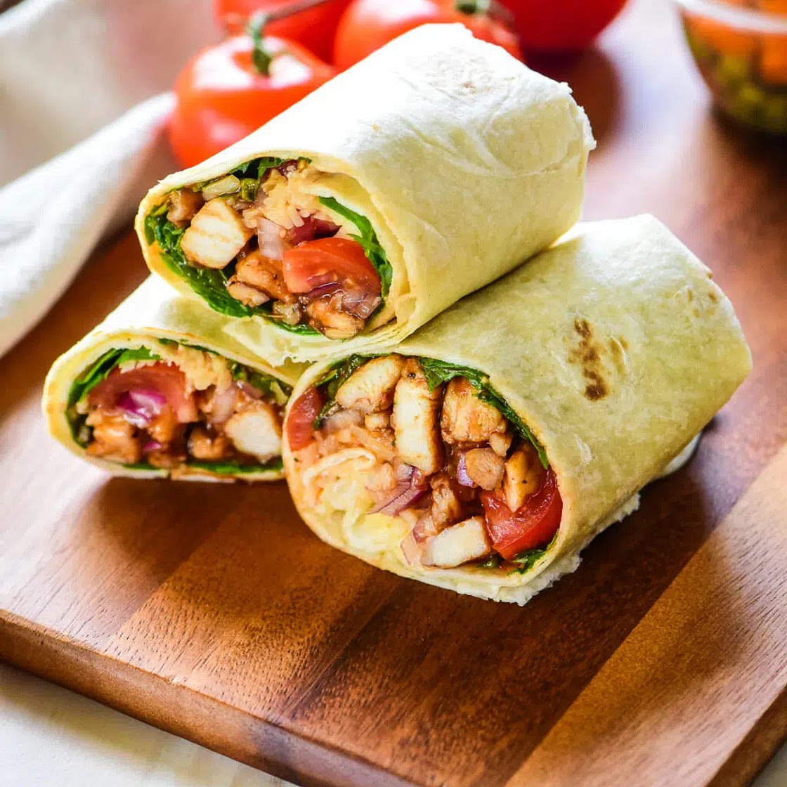 Crispy BBQ chicken wrap