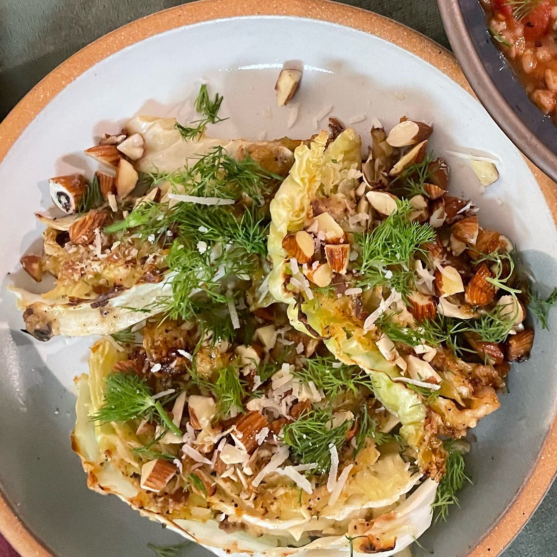 Roasted Cabbage With Parmesan, Walnuts and Anchovies