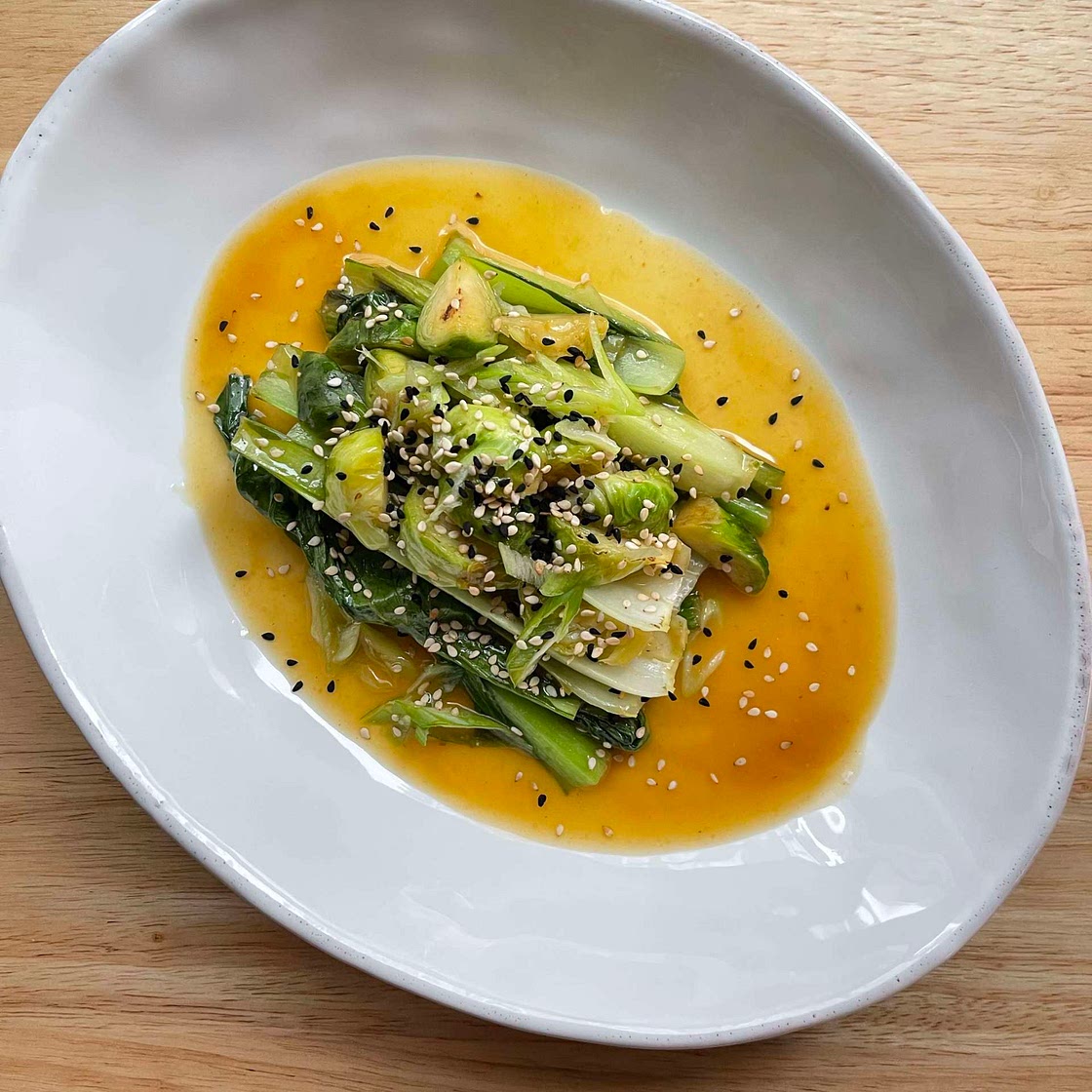 Veggies & Greens in Orange Miso sauce