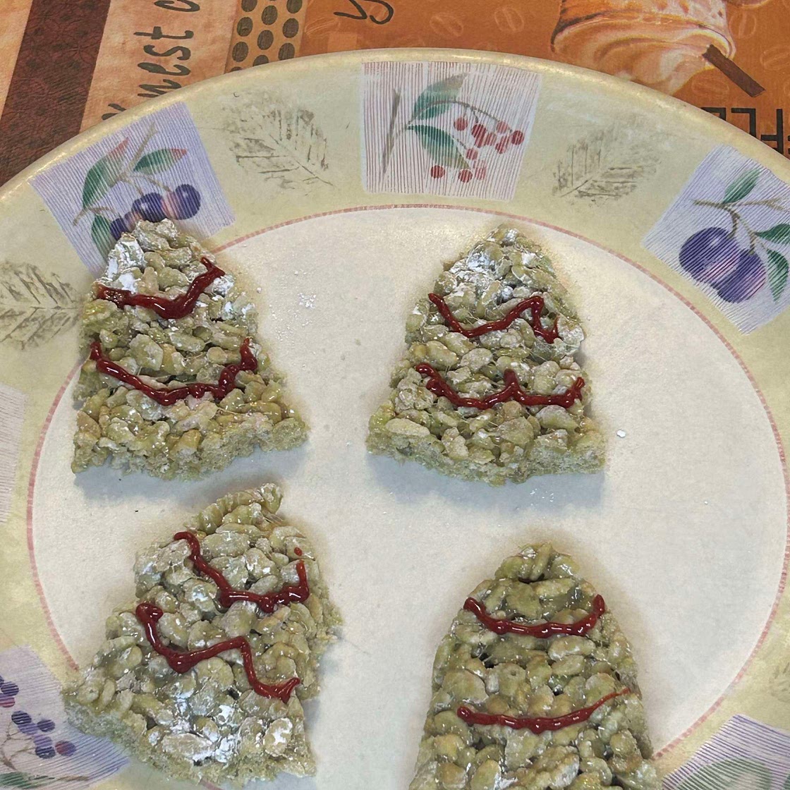 Rice crispy Christmas trees