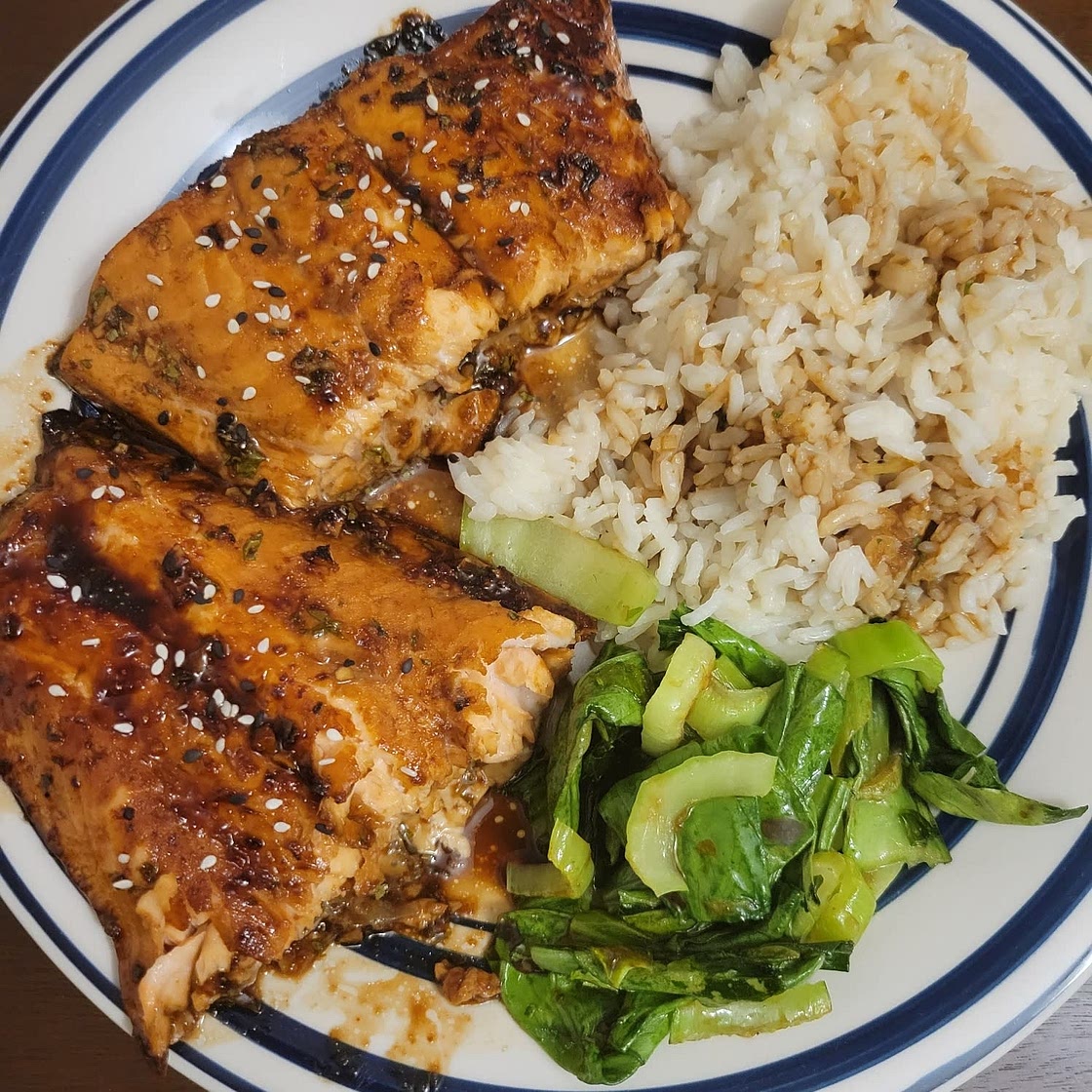Asian Salmon with Carrot and Cucumber Slaw