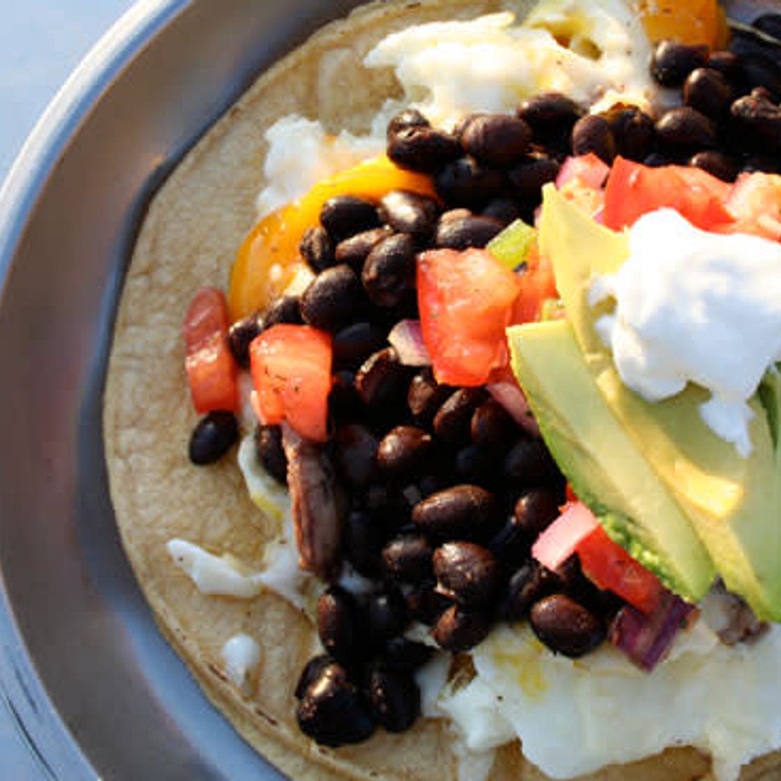 Air Fryer Huevos Rancheros with Black Beans