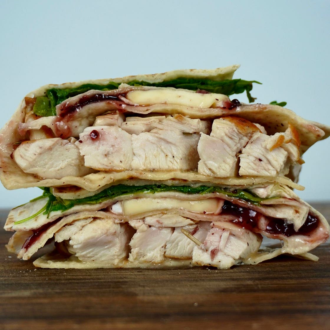 Sweet and salty chicken brie wrap