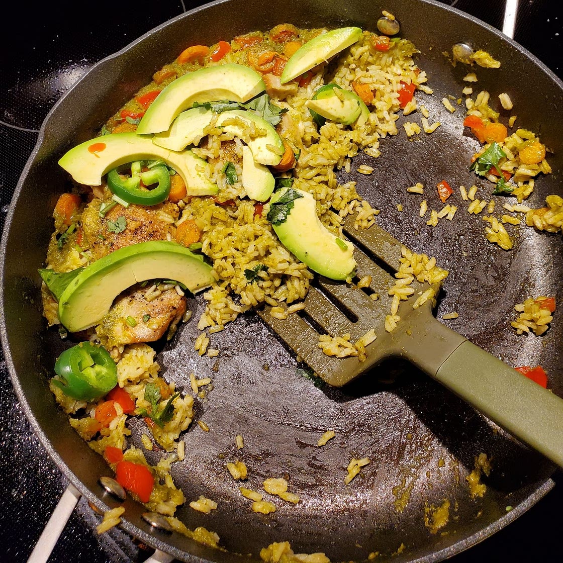 One Pan Green Chicken and Rice (Arroz con Pollo Verde)