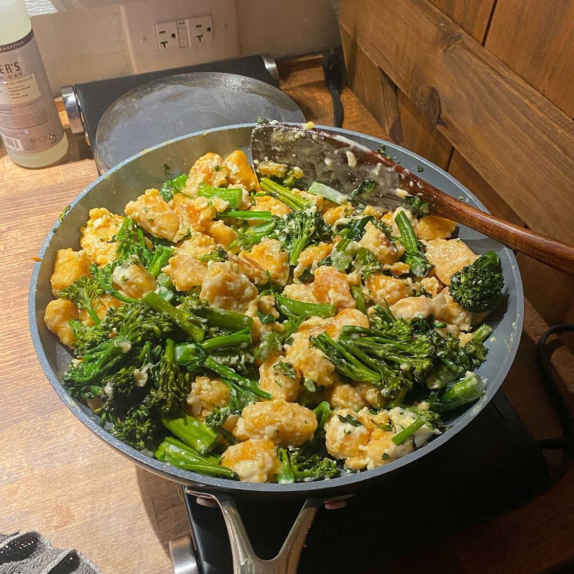 Sweet Potato Gnocchi with Broccoli Rabe and Garlic Sage Butter Sauce