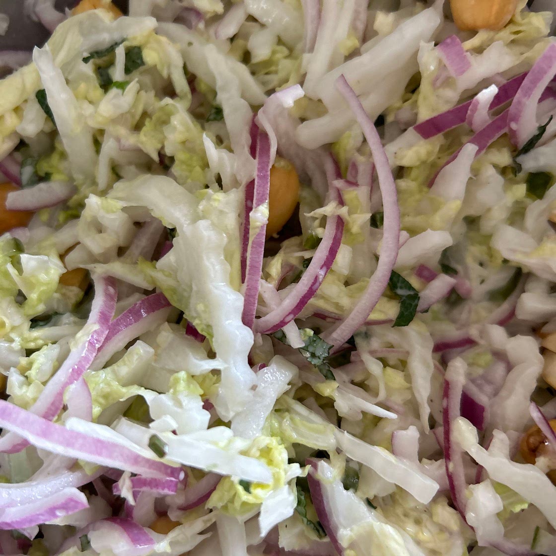 Wombok and cashew salad 