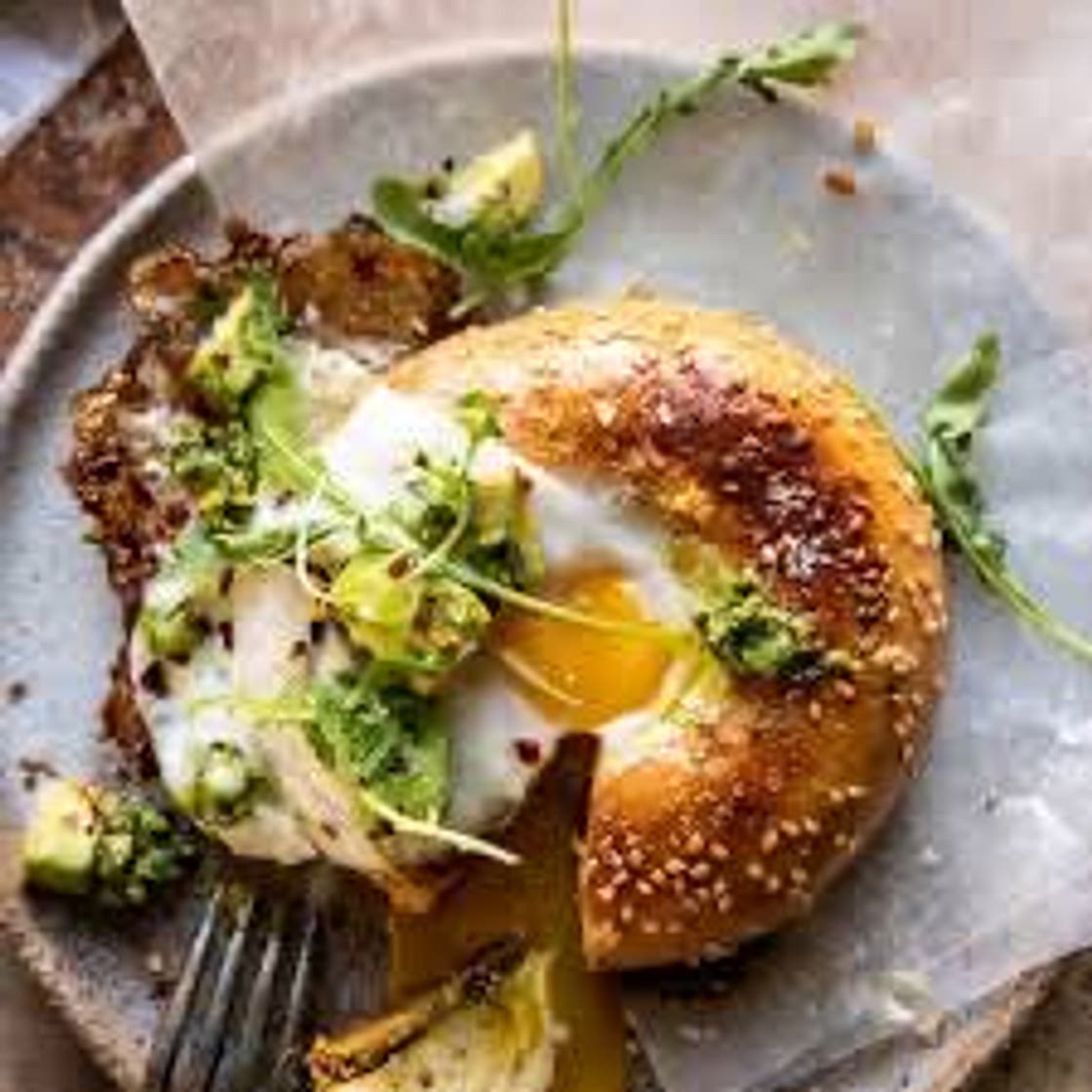 Pesto, Egg, and Mozzarella Breakfast Bagel