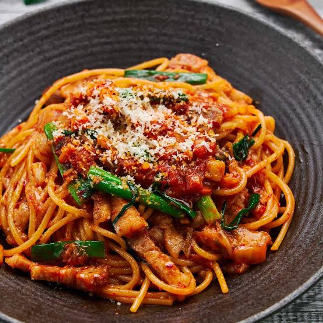Korean Pork Belly Pasta