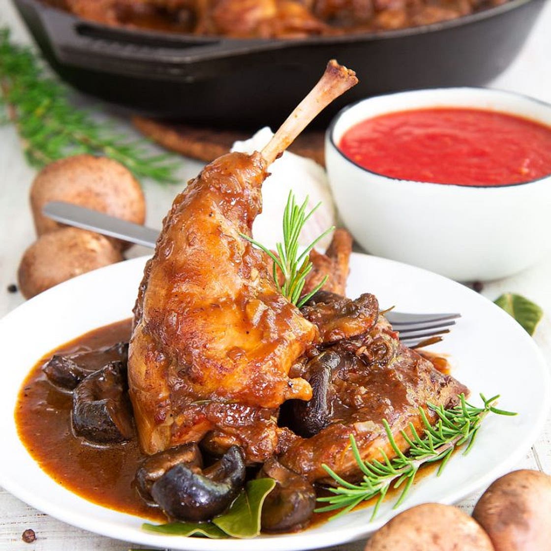 RABBIT CACCIATORE (Coniglio alla Cacciatora) Northern-Italian style