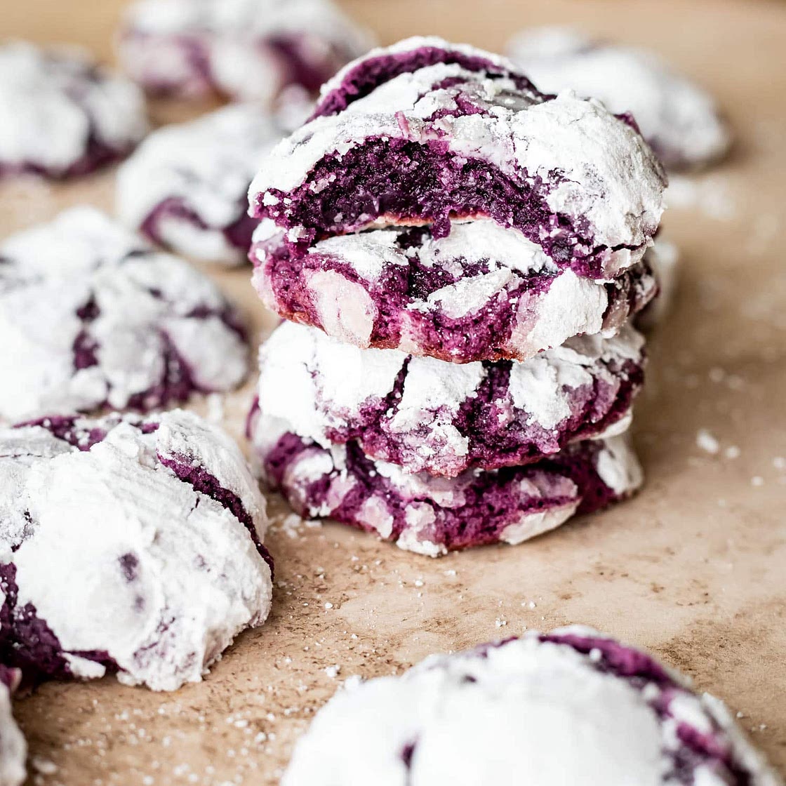Ube Crinkle Cookies