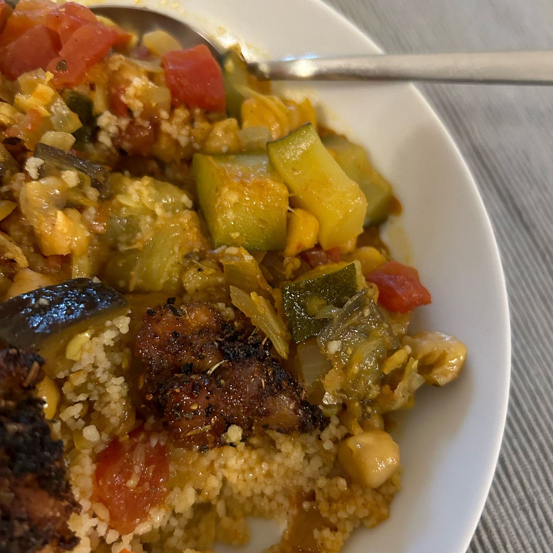 Moroccan Aubergine and Chickpea Tagine