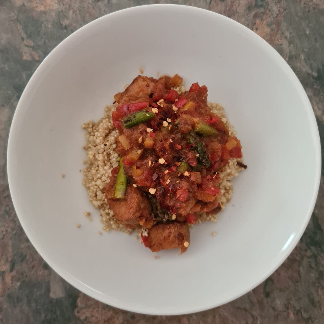 Sweet and Sour Tempeh with Quinoa