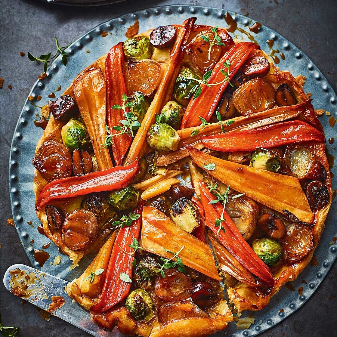 Christmas veggie tarte tatin