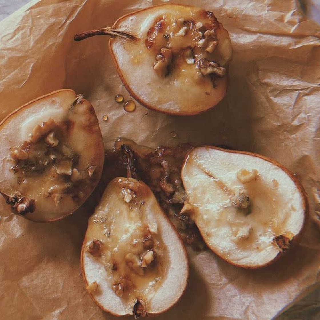 pere, gorgonzola e noci