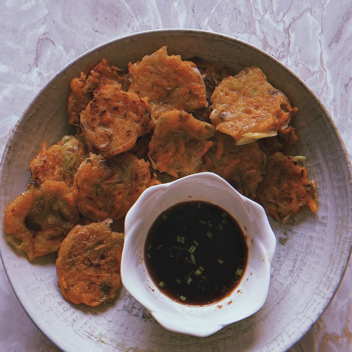 vegan korean pancakes bites