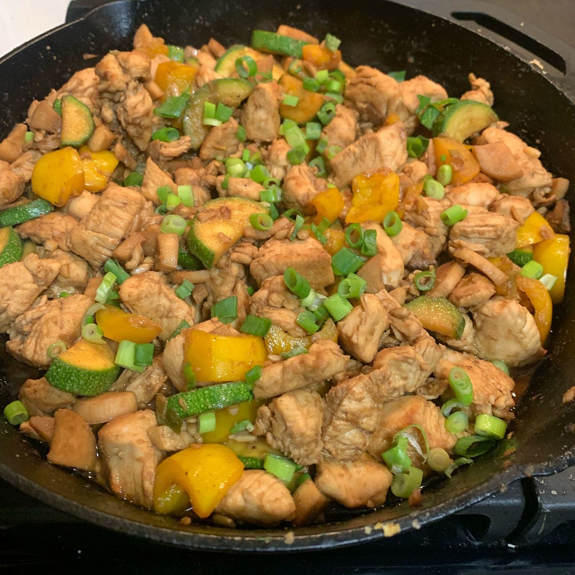 Zucchini Mushroom Chicken Stir Fry