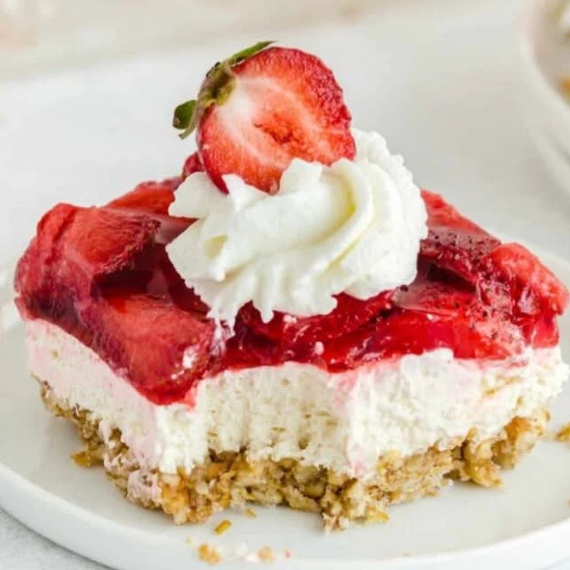 Strawberry Jello Pretzel Salad - Princess Pinky Girl