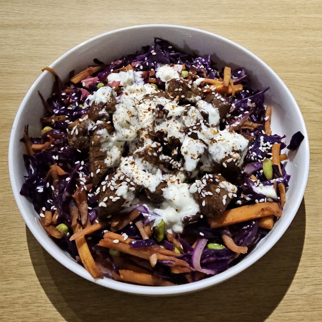 Bulgogi Korean-style Beef with kewpie mayo & sesame seeds