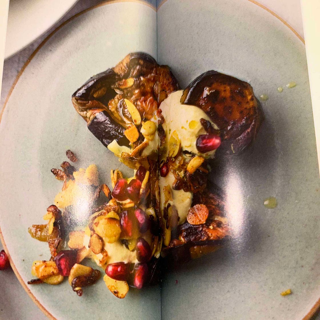 Roasted aubergine with curried yoghurt (Simple pg. 66)