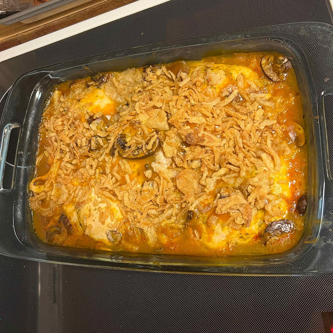 Weeknight Golden Mushroom Baked Chicken
