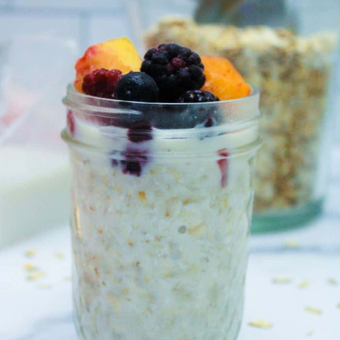 Overnight Oats with Frozen Fruit