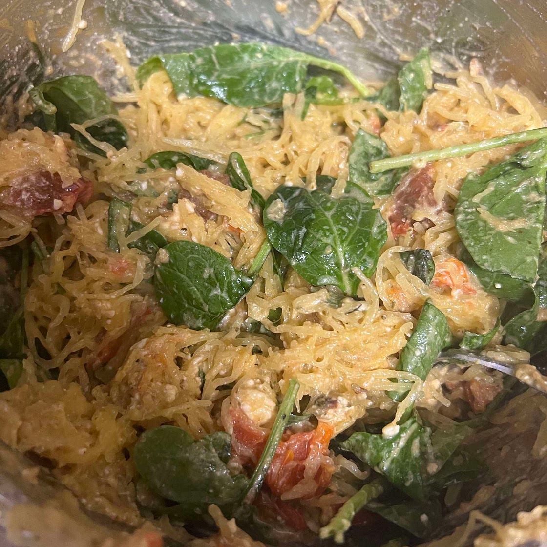 Spaghetti Squash Feta Pasta