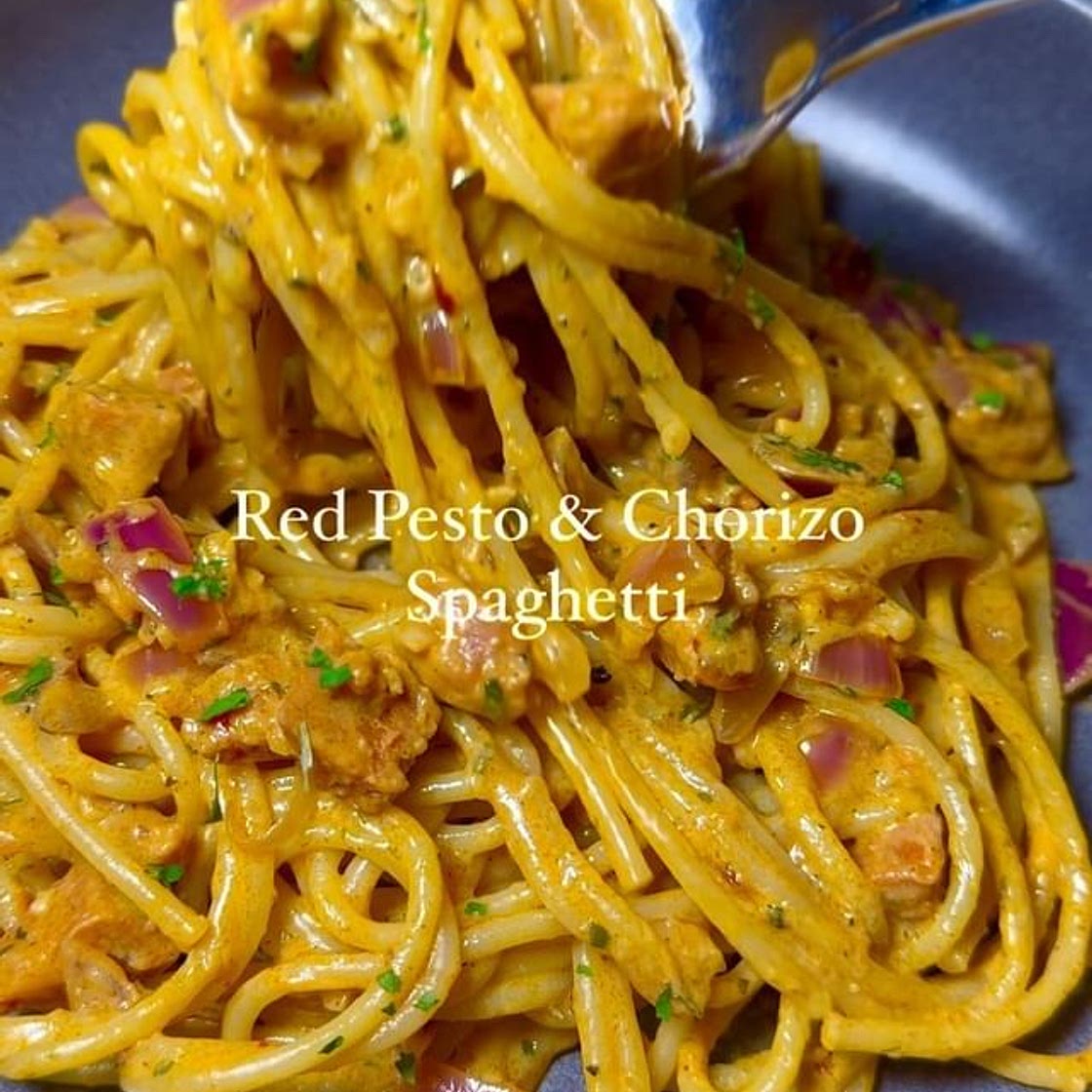 Red Pesto & Chorizo Spaghetti