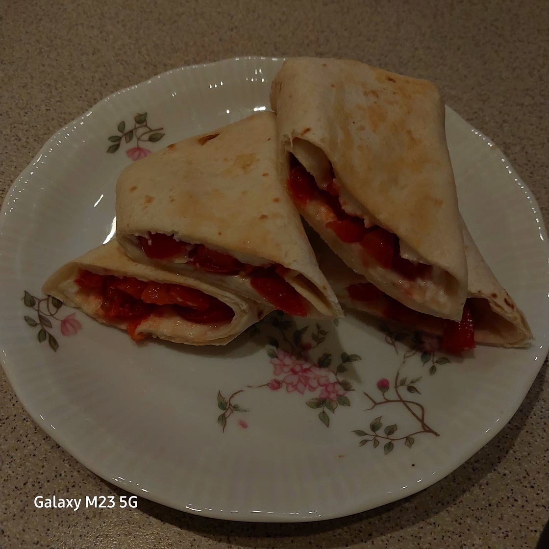 Tomato mozzarella panini wrap