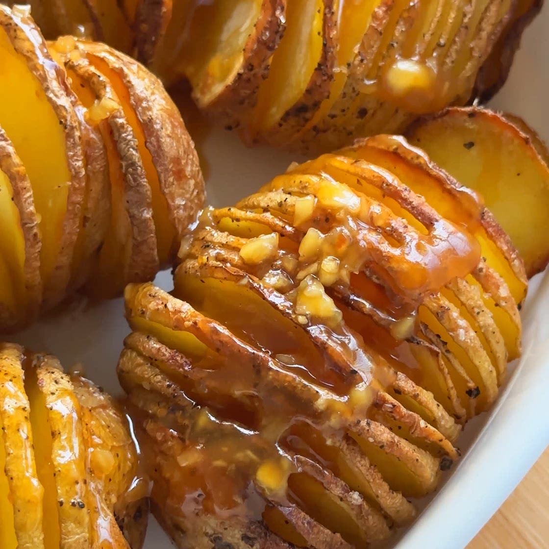 Miso Honey Hasselback Potatoes