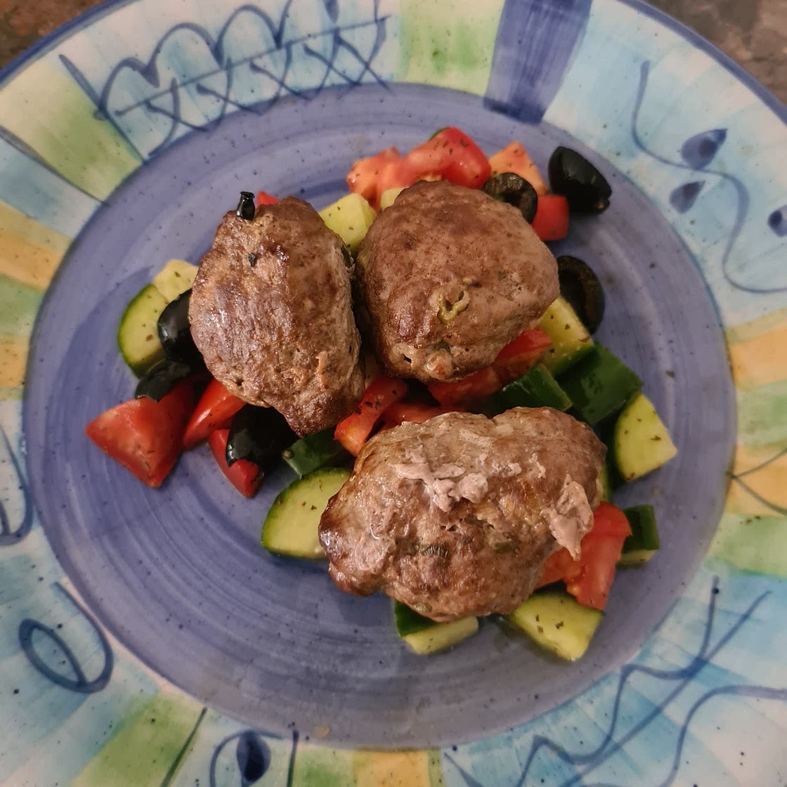 LAMB KOFTAS WITH GREEK SALAD
