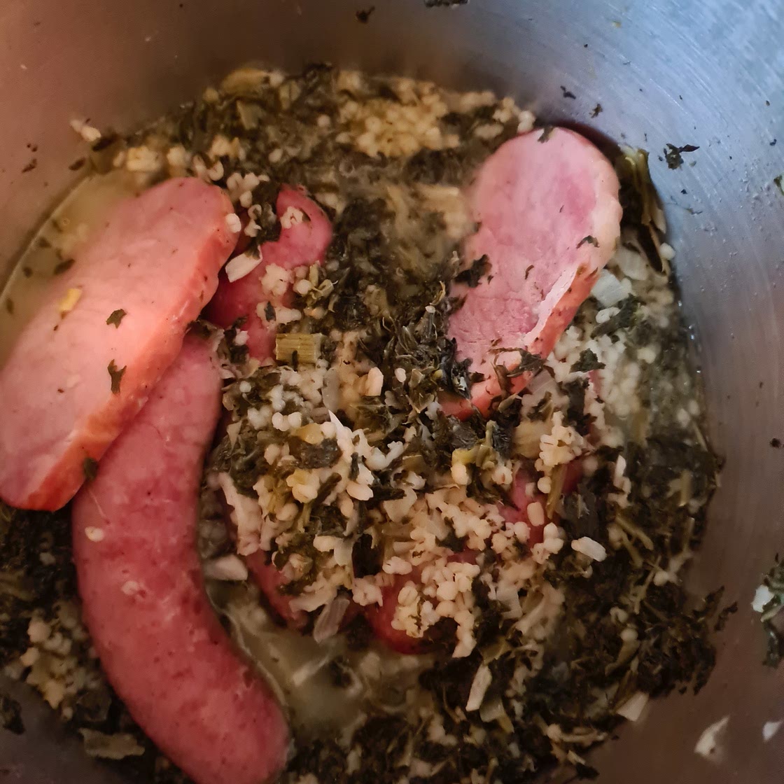 Grünkohl mit Graupen, Kassler und Kohlwurst