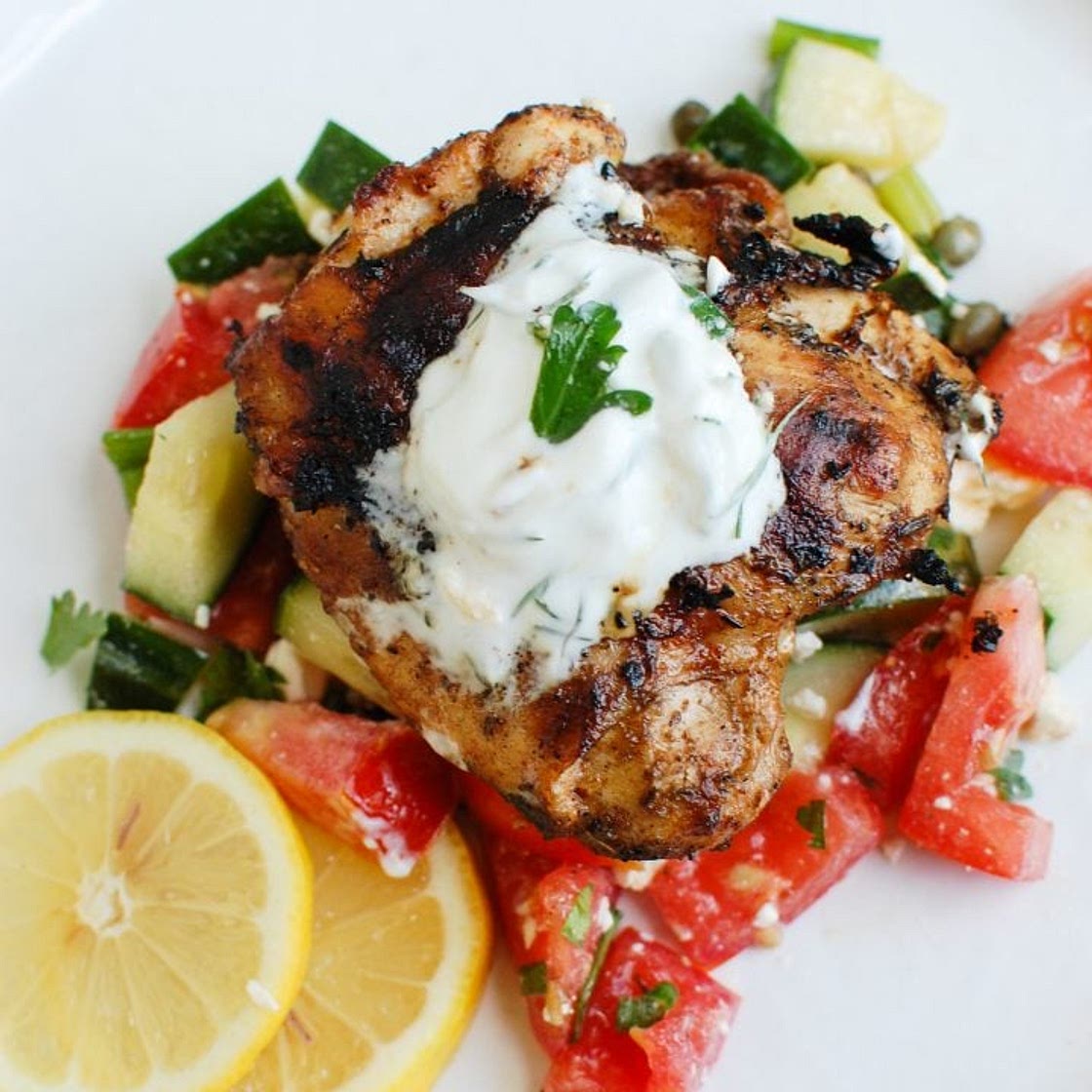 Greek Marinated Chicken with Tzatziki Sauce